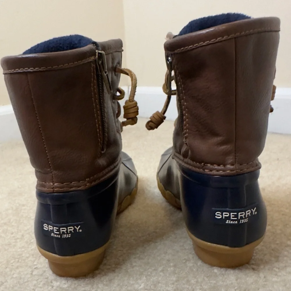 Sperry Kids’ Unisex Top-Sider Saltwater Waterproof Duck Boots Navy/Brown Size 3